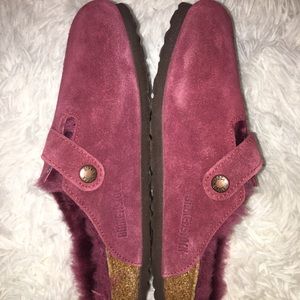 birkenstock boston shearling bordeaux